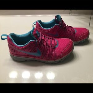 Nike pink/blue running shoes